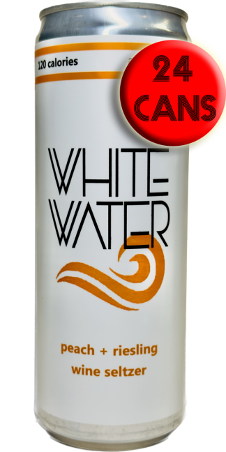 White Water Wine Seltzer Peach + Riesling 24 Cans-Flat Sale