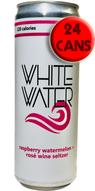 White Water Wine Seltzer Raspberry Watermelon + Rosé  24 Cans-Flat Sale